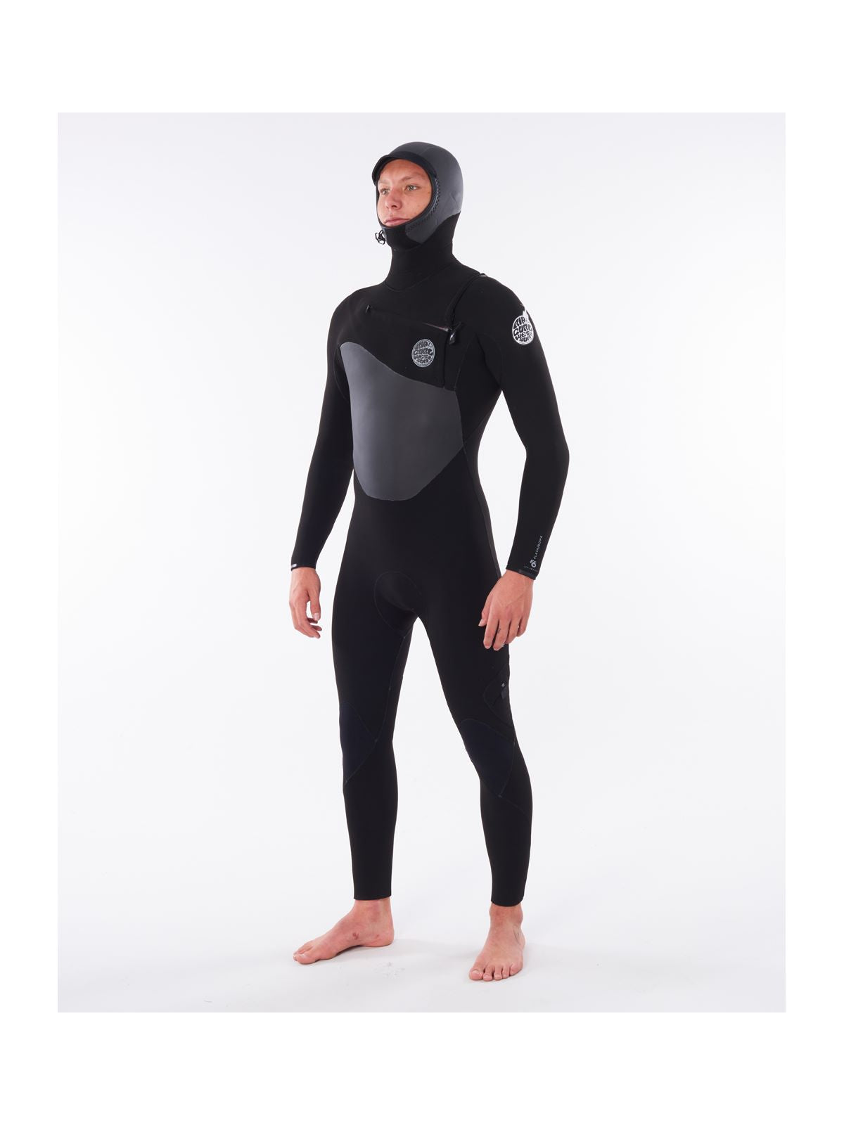 Gruba pianka surfingowa męska RIP CURL Flashbomb 6/4 Hood C/Zip czarny - Pianka - Adventure Sports