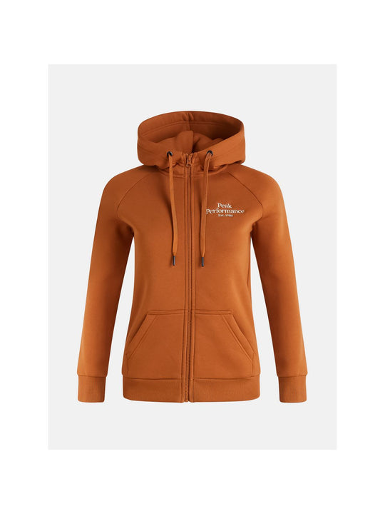 Bluza Peak Performance W Original Zip Hood jasny brąz - Adventure Sports
