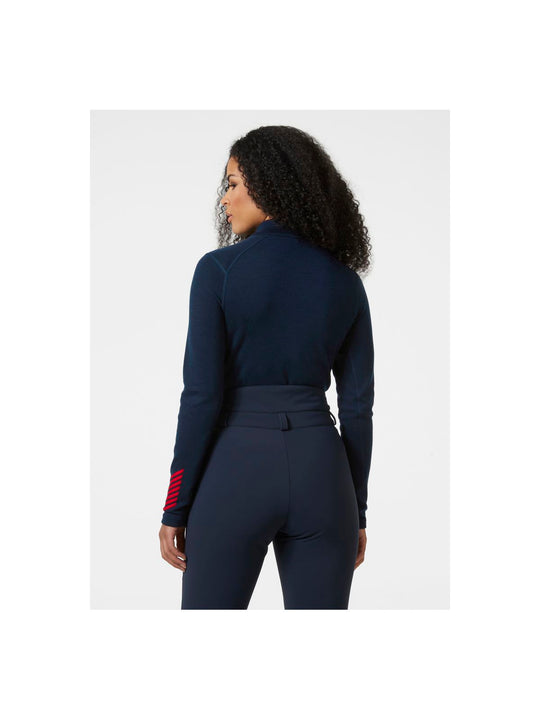 Koszulka Helly Hansen W Lifa Merino Midw Gra 1/2 Zip granatowy - Adventure Sports

