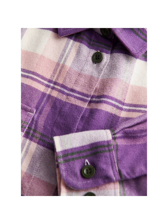 Koszula flanelowa Peak Performance W KELLY FLANNEL SHIRT fioletowo różowa krata - Adventure Sports
