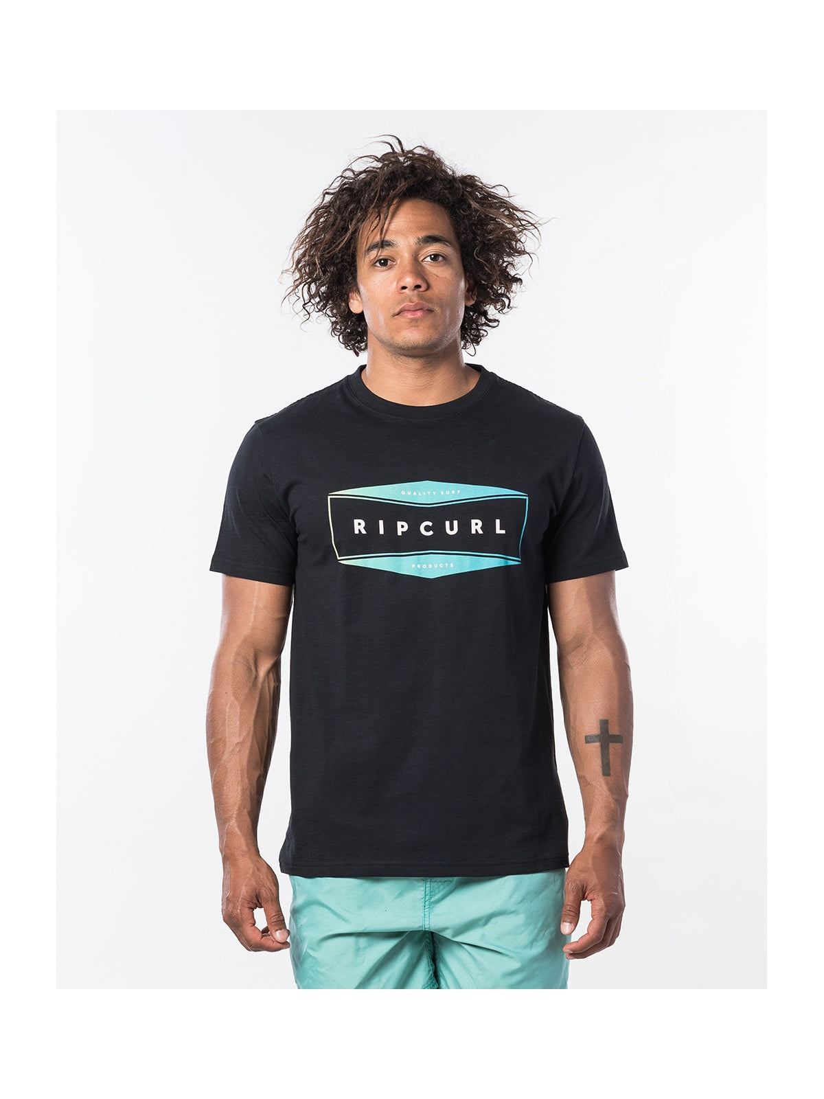 T-Shirt męski RIP CURL NEON S/S TEE czarny - Koszulka - Adventure Sports