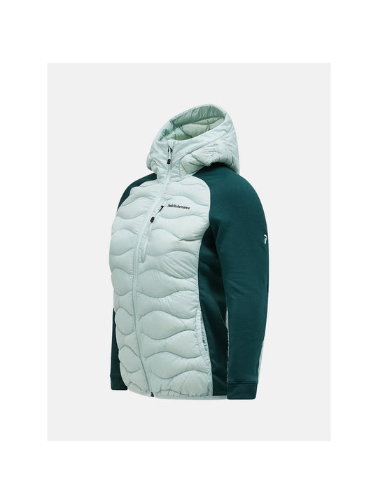 Kurtka puchowa Peak Performance W Helium Down Hybrid Hood zielony - Adventure Sports
