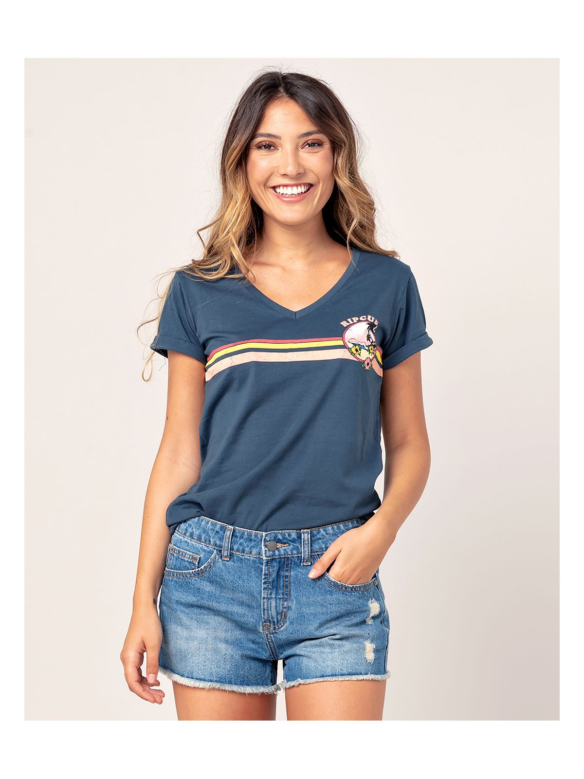 T-Shirt RIP CURL GOLDEN STATE V NECK - Koszulka - Adventure Sports