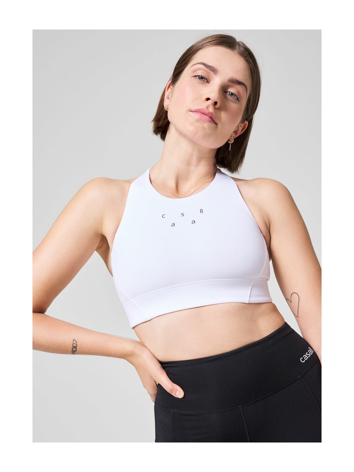 Biustonosz sportowy CASALL Iconic Longline Sports Bra biały - Bielizna - Adventure