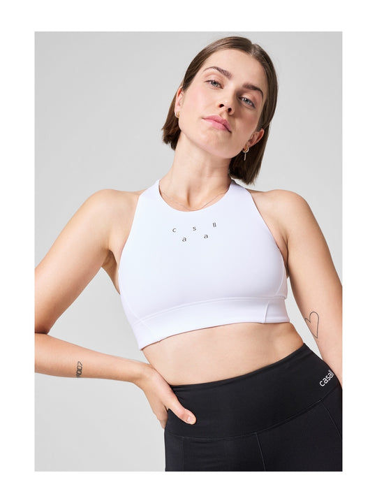 Biustonosz sportowy CASALL Iconic Longline Sports Bra biały - Bielizna - Adventure

