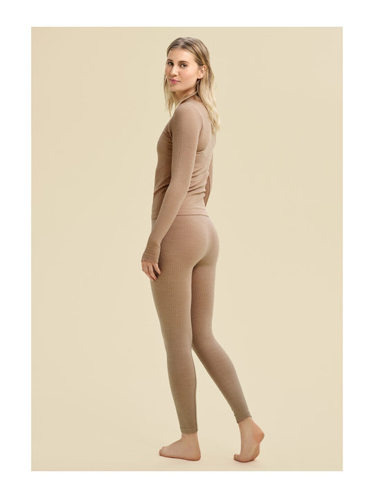 Legginsy CASALL Wool Rib Tights beżowy - Adventure Sports
