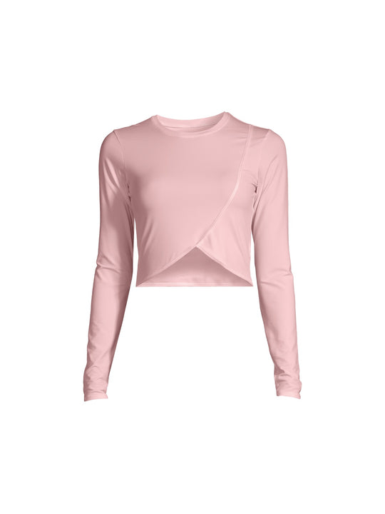 Koszulka CASALL Overlap Crop Long Sleeve różowy - Adventure Sports
