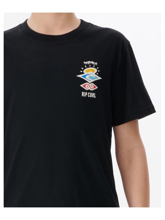 T-Shirt RIP CURL Search Icon Tee -Boy czarny - Koszulka - Adventure Sports
