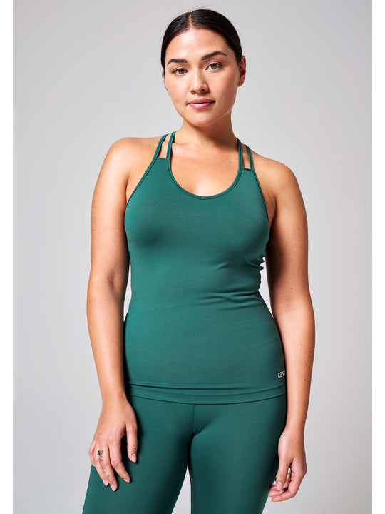 Koszulka sportowa CASALL V-Neck Racerback zielony - Adventure Sports
