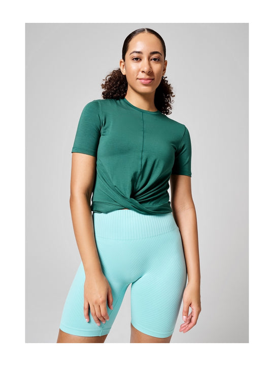 Koszulka CASALL Delight Short Wrap Tee zielony - Adventure Sports
