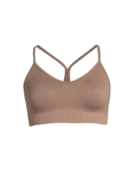 Top sportowy CASALL Seamless Graphical Rib Sports taupe brown - Adventure
