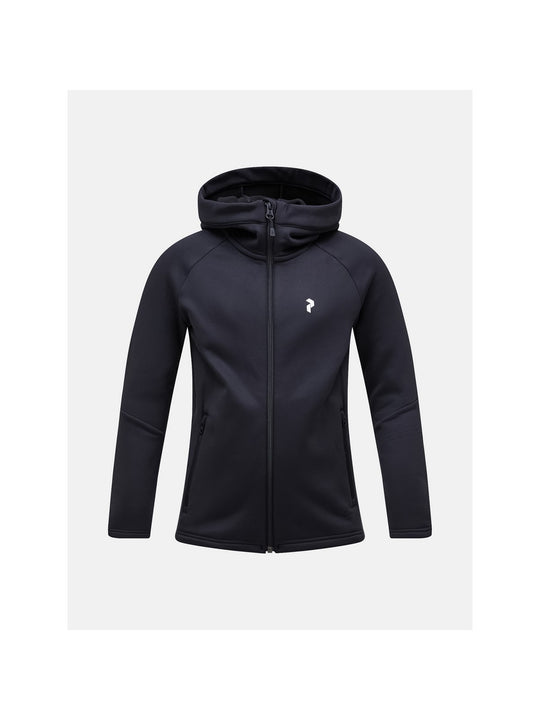 Bluza mid layer dziecięcaPeak Performance Jr Rider Zip Hood czarny - Adventure Sports

