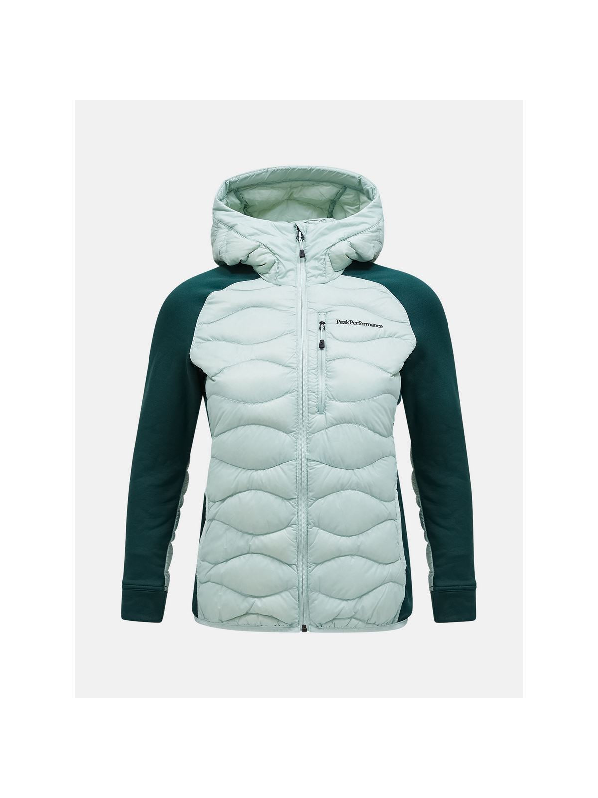 Kurtka puchowa Peak Performance W Helium Down Hybrid Hood zielony - Adventure Sports