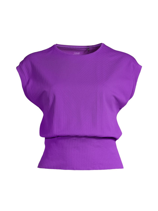 Koszulka CASALL Seamless Graphical Rib Tee fioletowy - Adventure Sports
