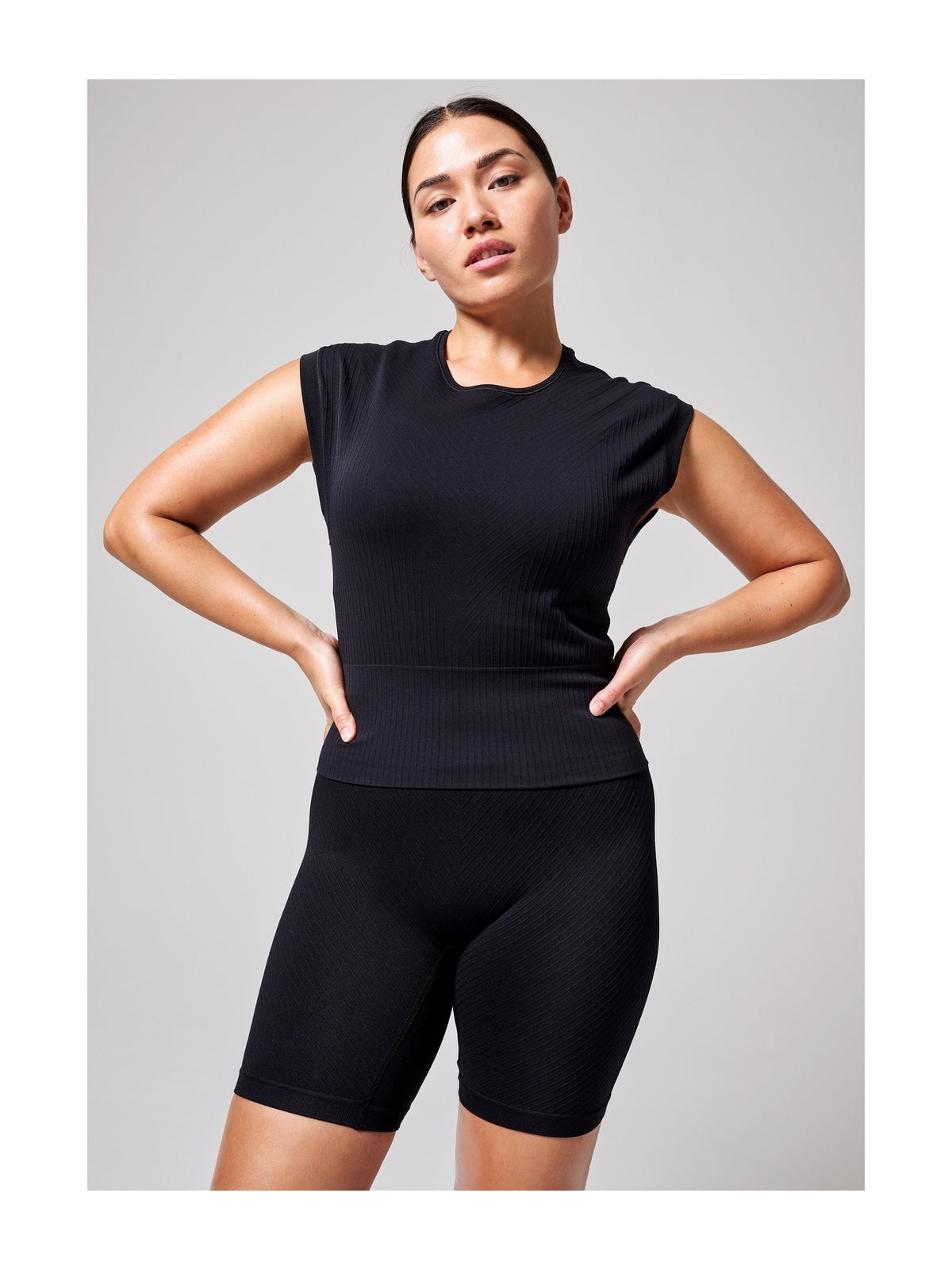 Koszulka CASALL Seamless Graphical Rib Tee czarny - Adventure Sports