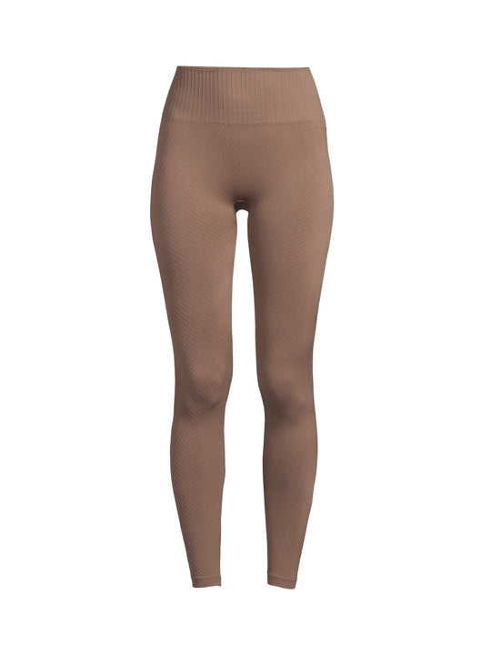 Legginsy CASALL Seamless Graphical Rib High Waist Tights brązowy - Adventure Sports
