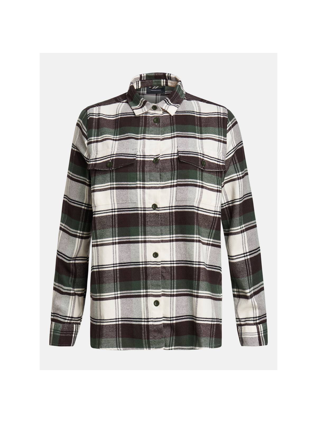 Koszula damska Peak Performance W KELLY FLANNEL SHIRT biało czarna krata - Adventure Sports
