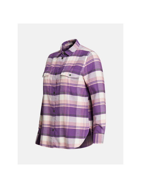 Koszula flanelowa Peak Performance W KELLY FLANNEL SHIRT fioletowo różowa krata - Adventure Sports
