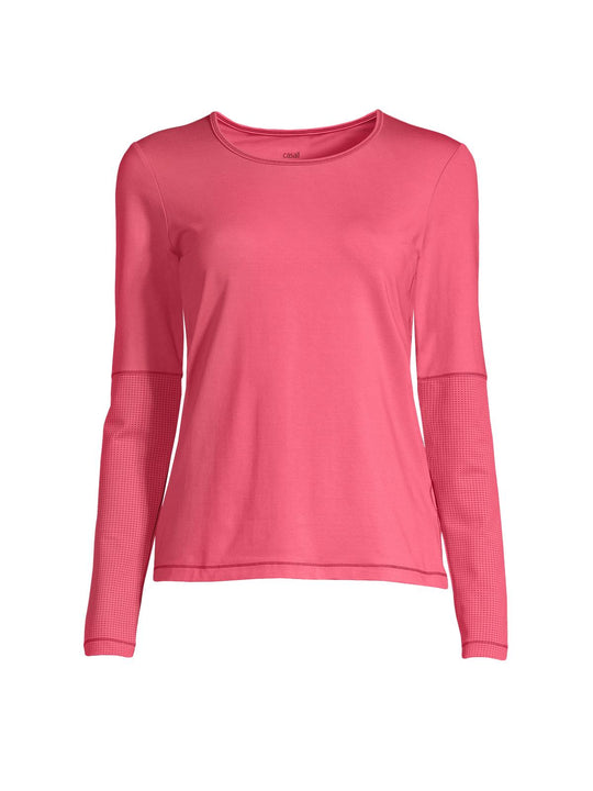 Koszulka CASALL Essential Mesh Detail Long Sleeve różowy - Adventure Sports

