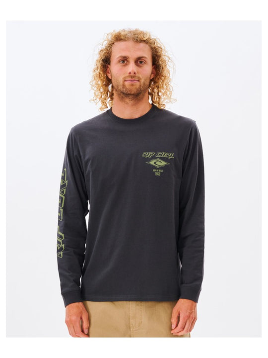 Koszulka RIP CURL Fade Out Icon L/S Tee czarny - Adventure Sports
