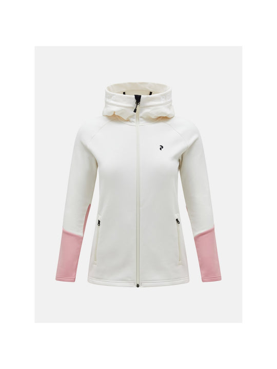 Bluza damska Peak Performance W Rider Zip Hood biały - Adventure Sports
