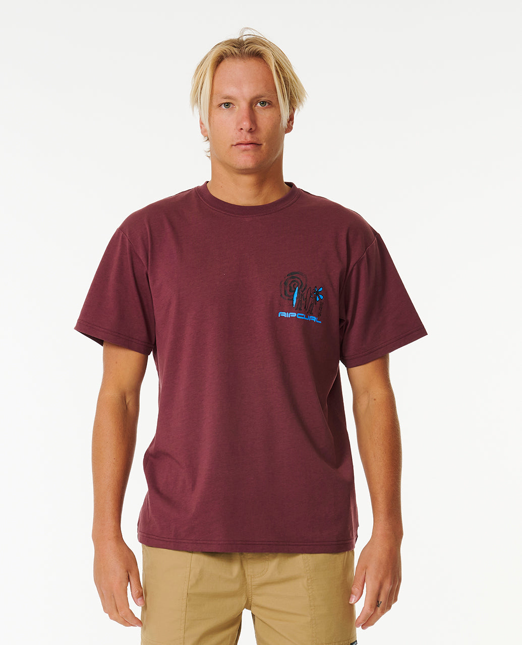 T-Shirt RIP CURL Vaporcool Journeys Trip Tee bordowy - Koszulka - Adventure Sports