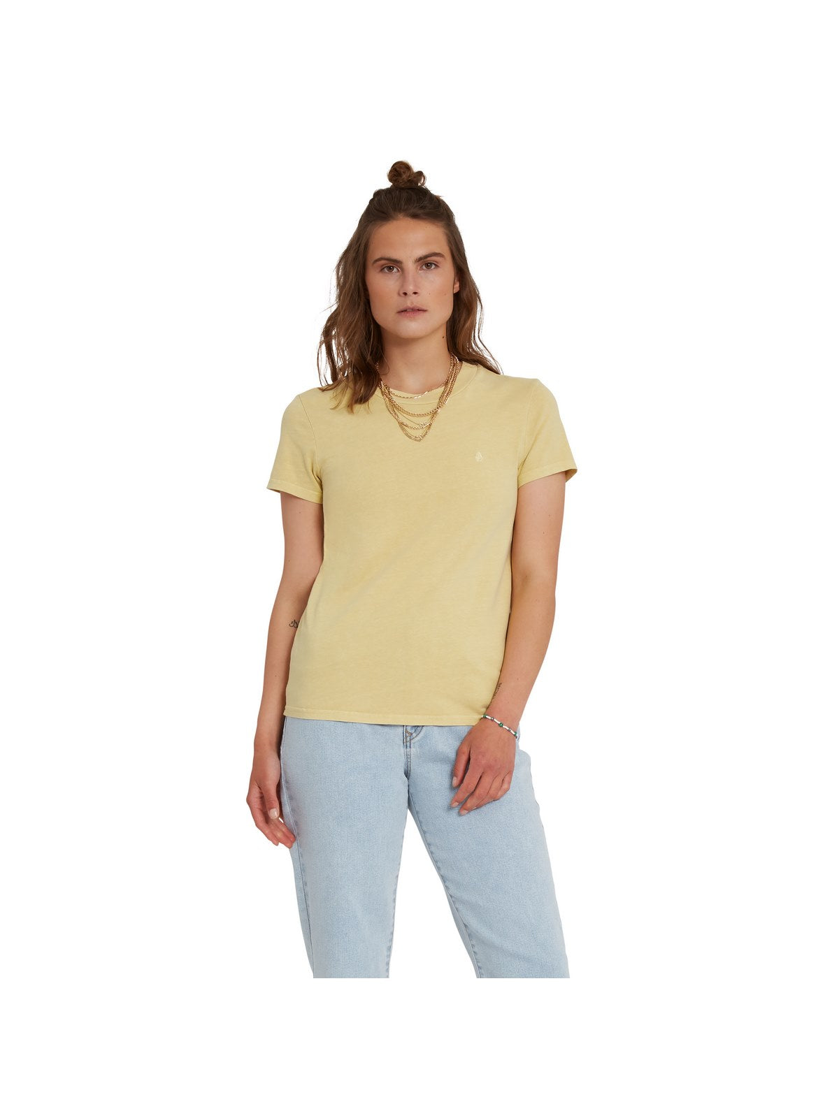 T-Shirt Volcom Solid Stone Emb Tee - kremowy - Koszulka - Adventure Sports