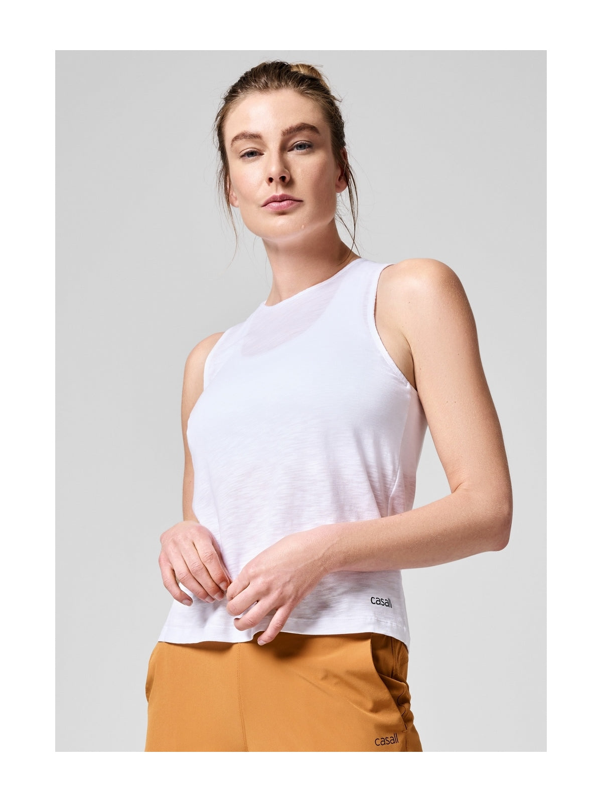 koszulka treningowa CASALL Soft Texture Tank biały - Koszulka - Adventure Sports
