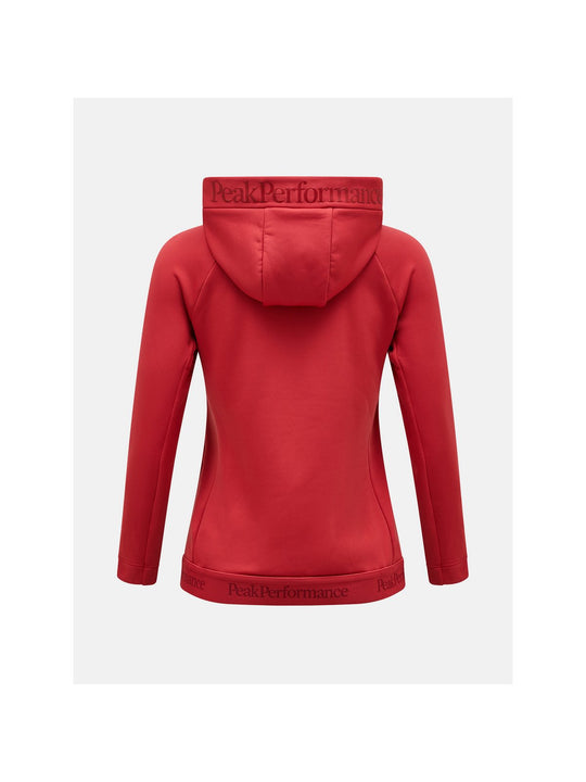 Bluza mid layer damska Peak Performance W Rider Tech Hood czerwony - Adventure Sports
