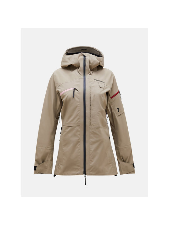 Kurtka narciarska Peak Performance W Alpine Gore-Tex 3L beżowy - Adventure Sports
