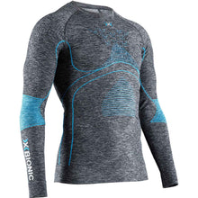 Koszulka termoaktywna męska X-BIONIC Energy Accumulator 4.0 Melange ciemny szary melange / niebieski - Adventure Sports
