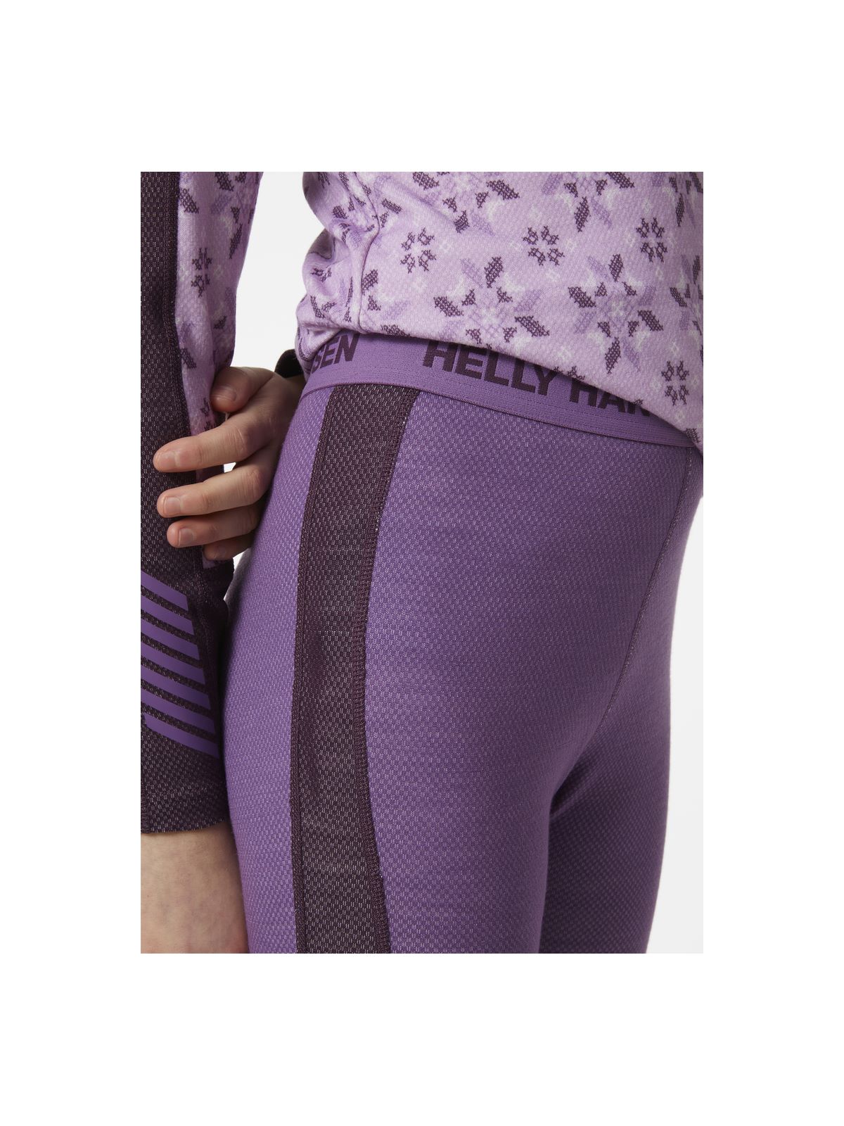 Bielizna dziecięca termoaktywna Helly Hansen Jr Graphic Lifa Merino Set fioletowy - Adventure Sports