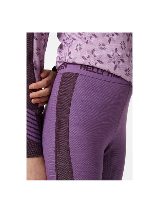 Bielizna dziecięca termoaktywna Helly Hansen Jr Graphic Lifa Merino Set fioletowy - Adventure Sports
