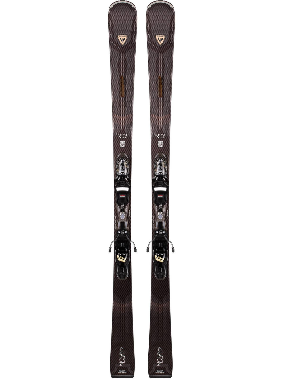 Narty ROSSIGNOL NOVA 10 Ti + wiązania LOOK Xpress W11 GW B83 black gold - Adventure Sports