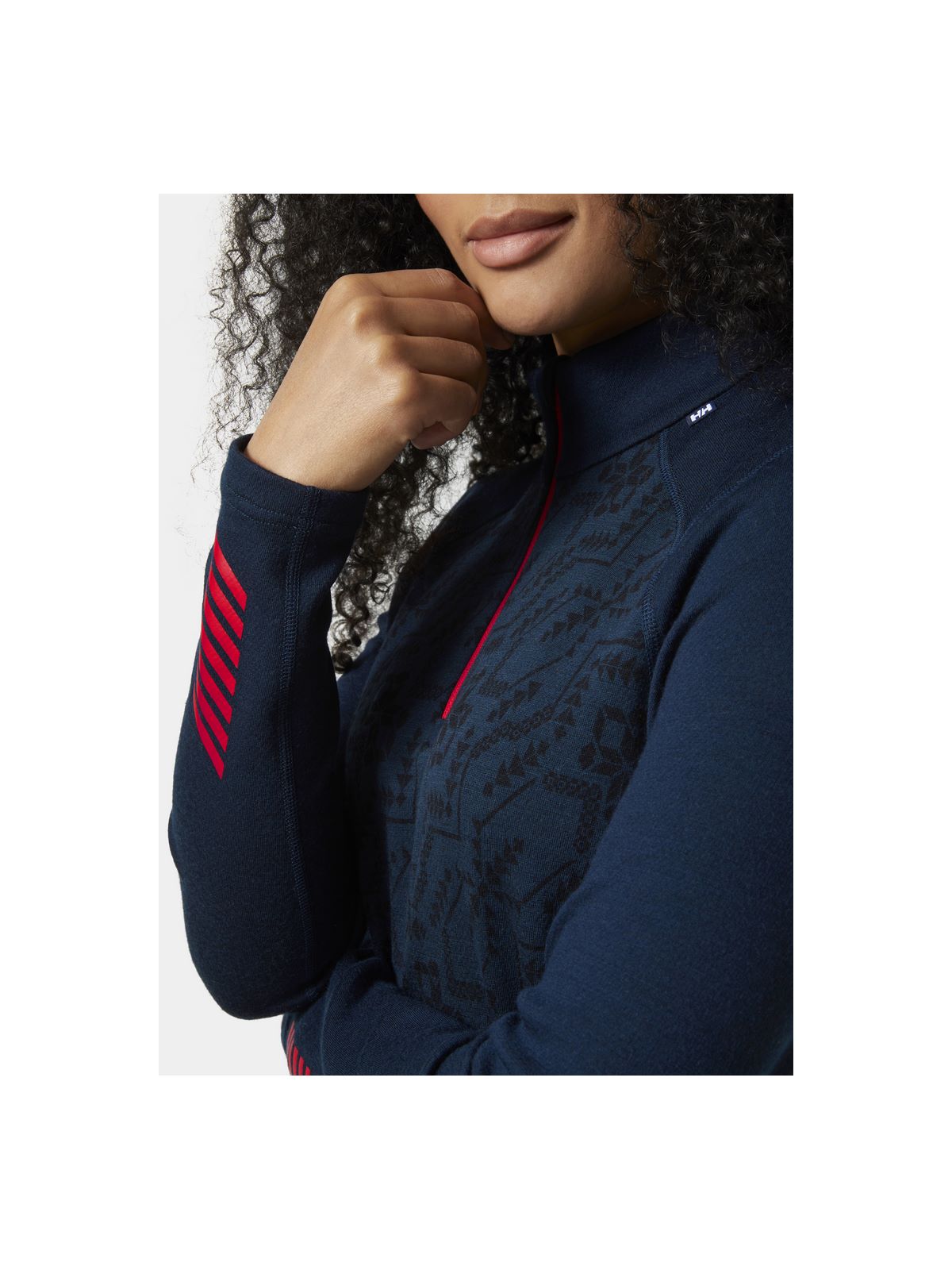 Koszulka Helly Hansen W Lifa Merino Midw Gra 1/2 Zip granatowy - Adventure Sports