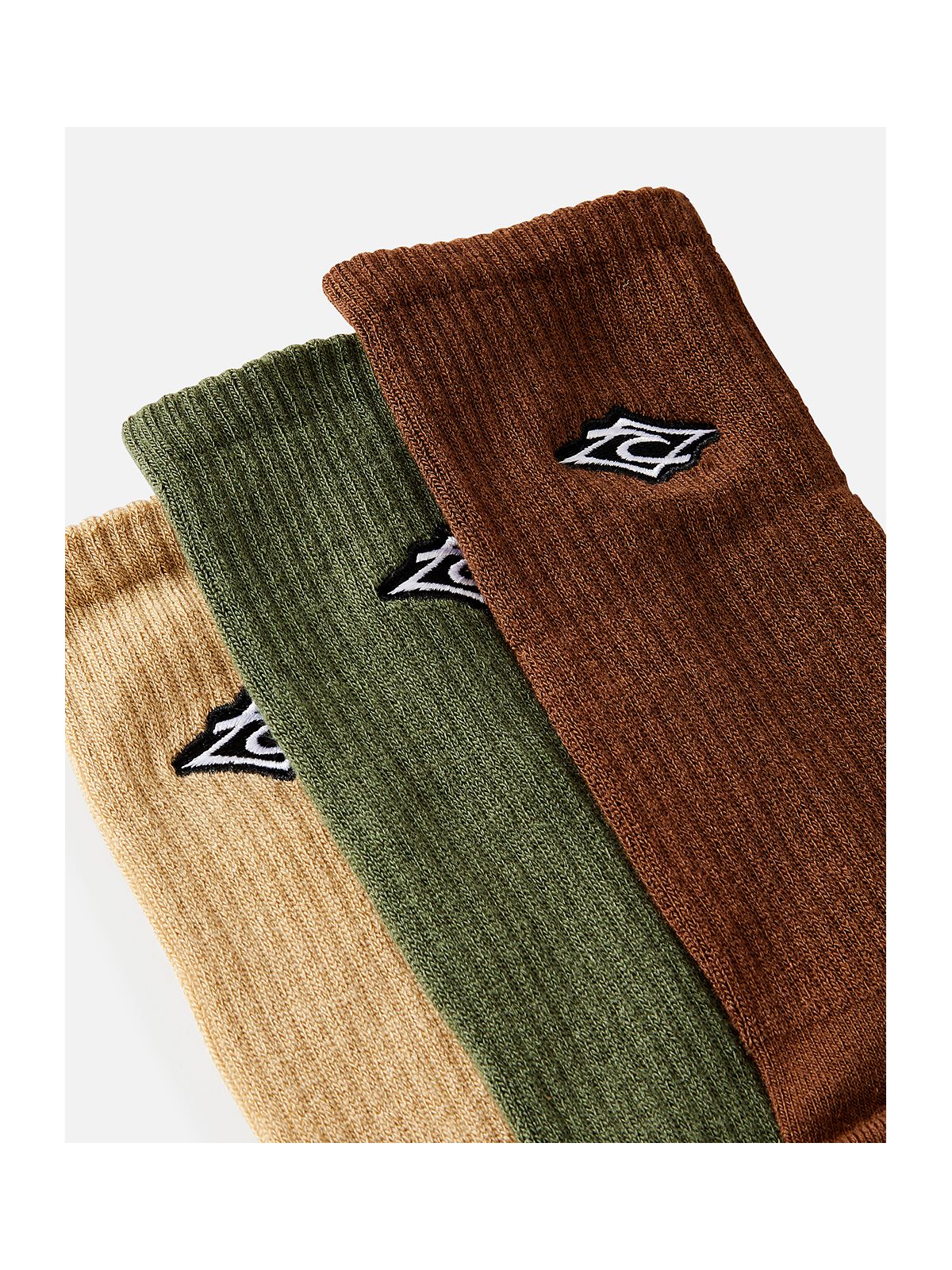 Skarpety męskie RIP CURL Diamond Crew Sock 3-Pk brązowe - TU - Adventure Sports