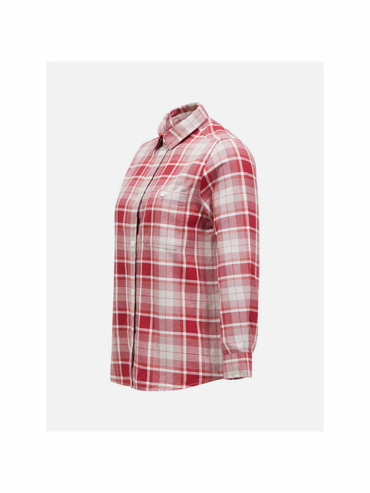 Koszula Peak Performance W Cotton Flannel Shirt czerwono biała krata - Adventure Sports
