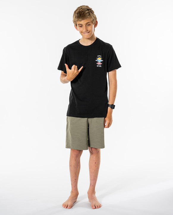 T-Shirt RIP CURL Search Icon Tee -Boy czarny - Koszulka - Adventure Sports
