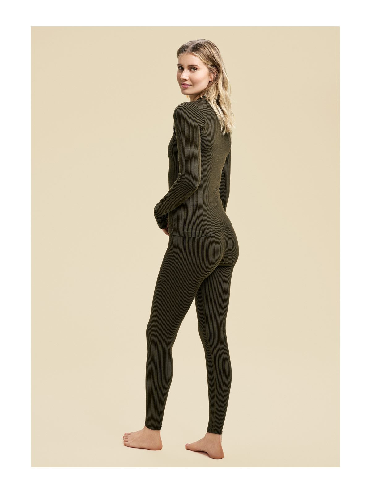 Legginsy CASALL Wool Rib Tights zielony - Adventure Sports