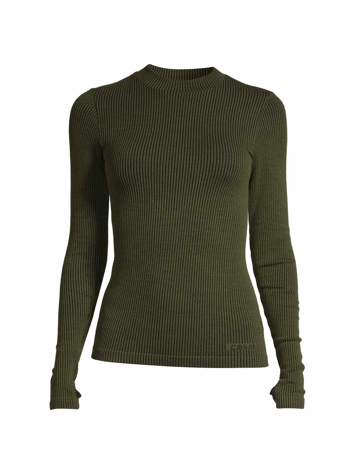 Koszulka CASALL Wool Rib Long Sleeve zielony - Adventure Sports