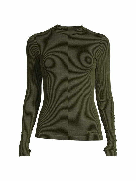 Koszulka CASALL Wool Rib Long Sleeve zielony - Adventure Sports
