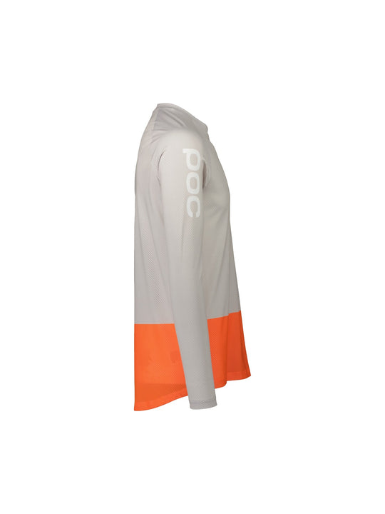 Koszulka rowerowa POC MTB Pure LS Jersey szaro pomarańczowa - Adventure Sports
