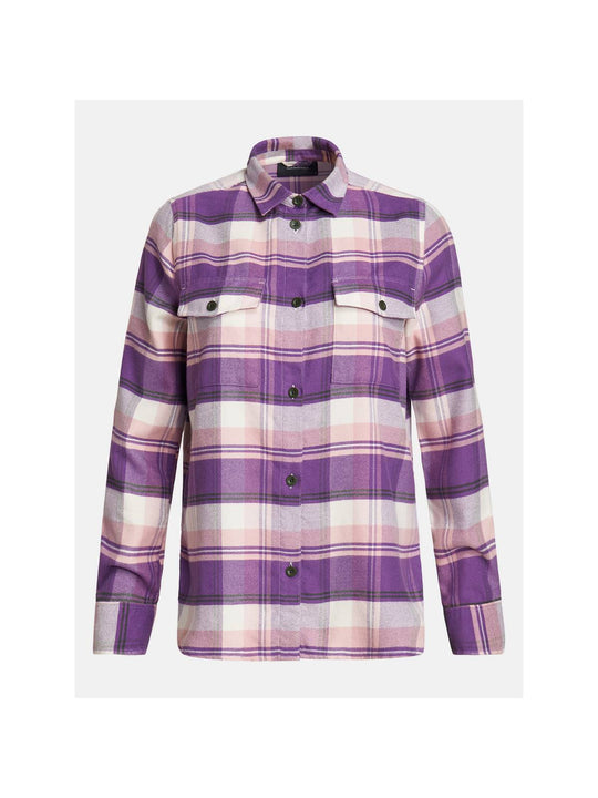 Koszula flanelowa Peak Performance W KELLY FLANNEL SHIRT fioletowo różowa krata - Adventure Sports
