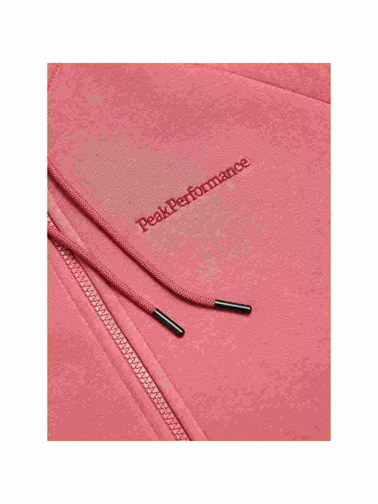Bluza Peak Performance W Original Small Logo Zip Hood różowy - Adventure Sports
